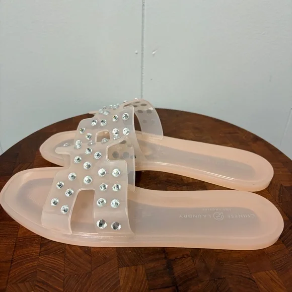 Chinese Laundry Charli light pink vinyl Jelly Sandals Size 11 - Picture 6 of 8